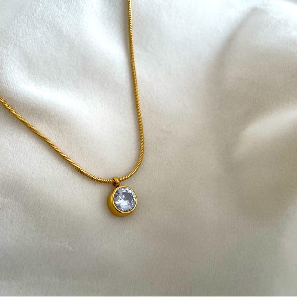 Sparkle And Shine Stainless Steel and CZ Necklace. - Picture 4 of 4